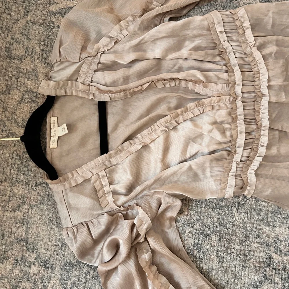 Chelsea & Violet Beige Tiered Ruffle Maxi Dress - Picture 6 of 6